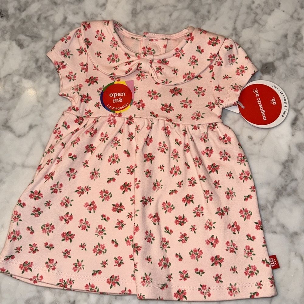NWT Magnetic Me Floral Baby Dress with Leggings - Picture 3 of 6